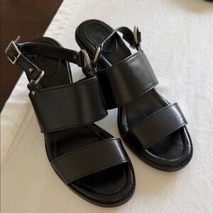 Frye Black Brielle harness Leather Buckle Sandals size 9